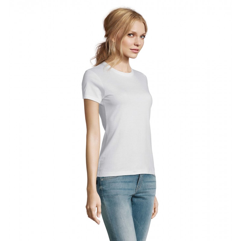 Sol's - Tee-shirt femme col rond IMPERIAL WOMEN - Blanc
