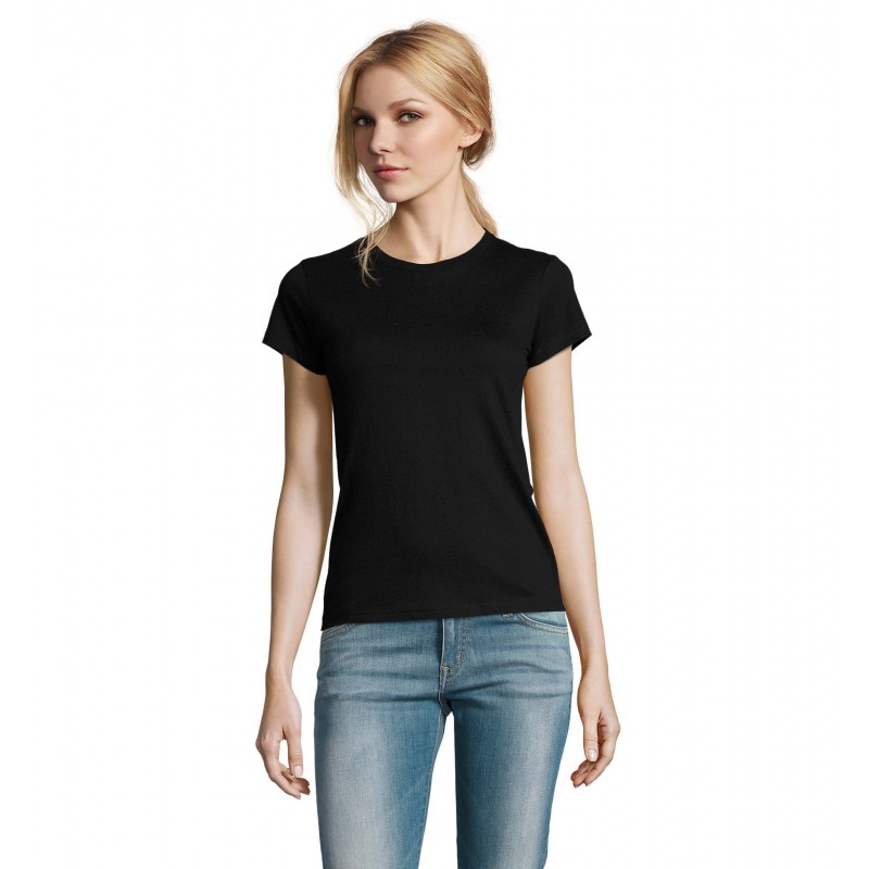 Sol's - Tee-shirt femme col rond IMPERIAL WOMEN - Noir Profond