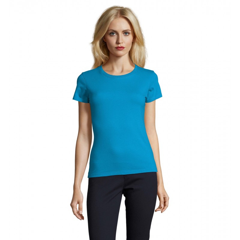 Sol's - Tee-shirt femme col rond IMPERIAL WOMEN - Aqua