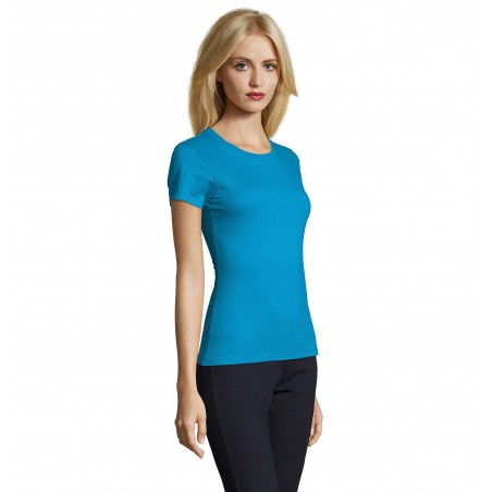 Sol's - Tee-shirt femme col rond IMPERIAL WOMEN - Aqua