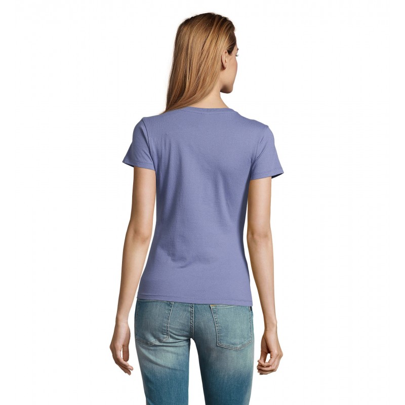 Sol's - Tee-shirt femme col rond IMPERIAL WOMEN - Bleu