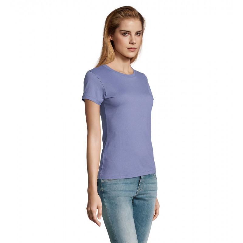 Sol's - Tee-shirt femme col rond IMPERIAL WOMEN - Bleu