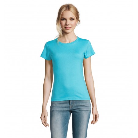Sol's - Tee-shirt femme col rond IMPERIAL WOMEN - Bleu Atoll