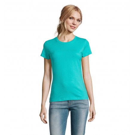 Sol's - Tee-shirt femme col rond IMPERIAL WOMEN - Bleu Caraïbes