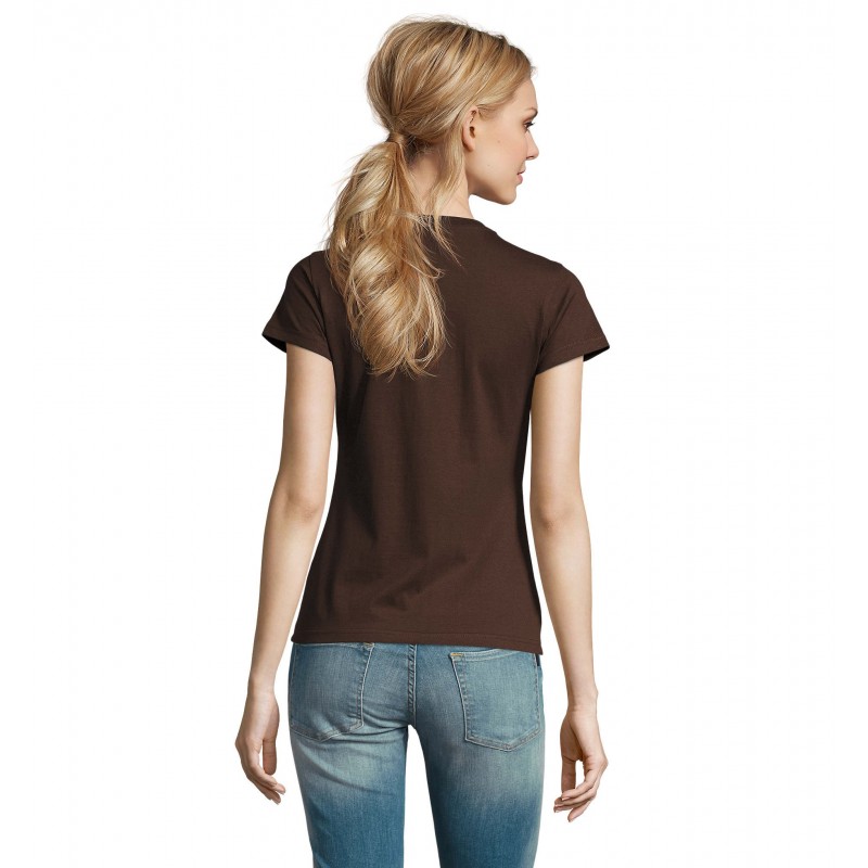 Sol's - Tee-shirt femme col rond IMPERIAL WOMEN - Chocolat