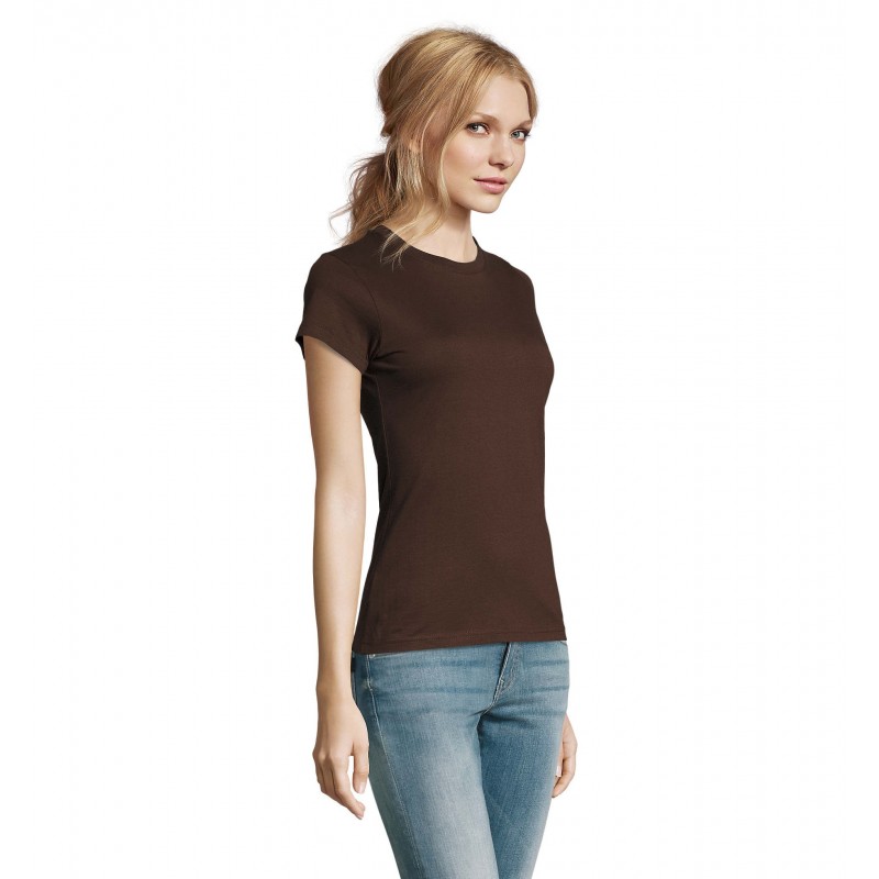 Sol's - Tee-shirt femme col rond IMPERIAL WOMEN - Chocolat