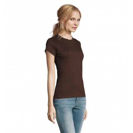 Sol's - Tee-shirt femme col rond IMPERIAL WOMEN - Chocolat