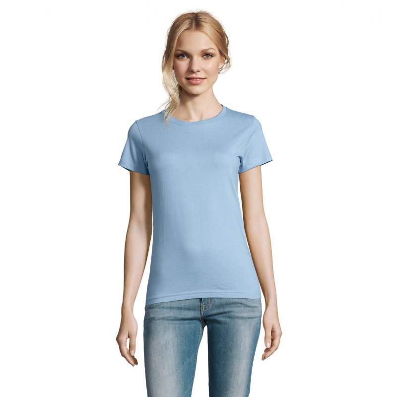 Sol's - Tee-shirt femme col rond IMPERIAL WOMEN - Ciel