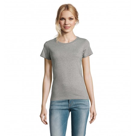 Sol's - Tee-shirt femme col rond IMPERIAL WOMEN - Gris Chiné