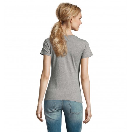 Sol's - Tee-shirt femme col rond IMPERIAL WOMEN - Gris Chiné