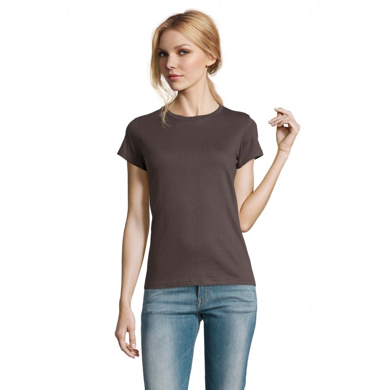 Sol's - Tee-shirt femme col rond IMPERIAL WOMEN - Gris Foncé