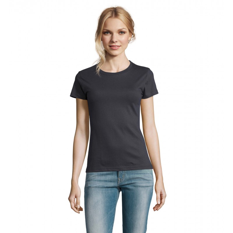 Sol's - Tee-shirt femme col rond IMPERIAL WOMEN - Gris Souris