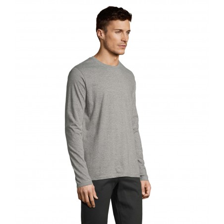 Sol's - Tee-shirt homme manches longues IMPERIAL LSL MEN - Gris Chiné