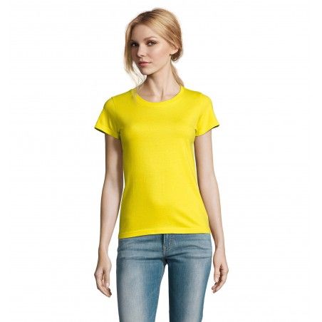 Sol's - Tee-shirt femme col rond IMPERIAL WOMEN - Jaune