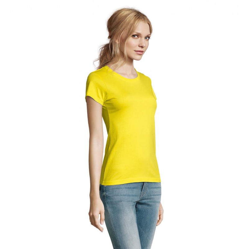 Sol's - Tee-shirt femme col rond IMPERIAL WOMEN - Jaune