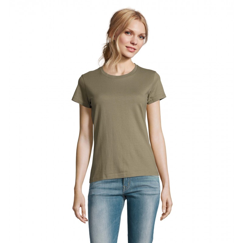 Sol's - Tee-shirt femme col rond IMPERIAL WOMEN - Kaki