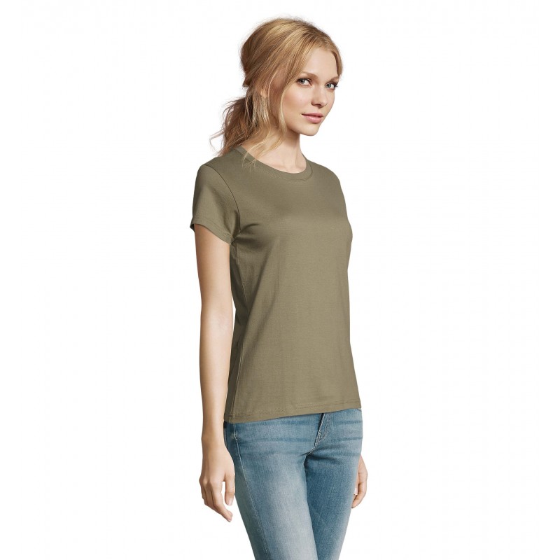 Sol's - Tee-shirt femme col rond IMPERIAL WOMEN - Kaki