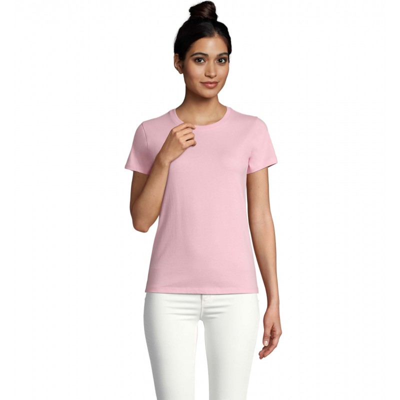 Sol's - Tee-shirt femme col rond IMPERIAL WOMEN - Rose Bonbon