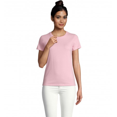 Sol's - Tee-shirt femme col rond IMPERIAL WOMEN - Rose Bonbon