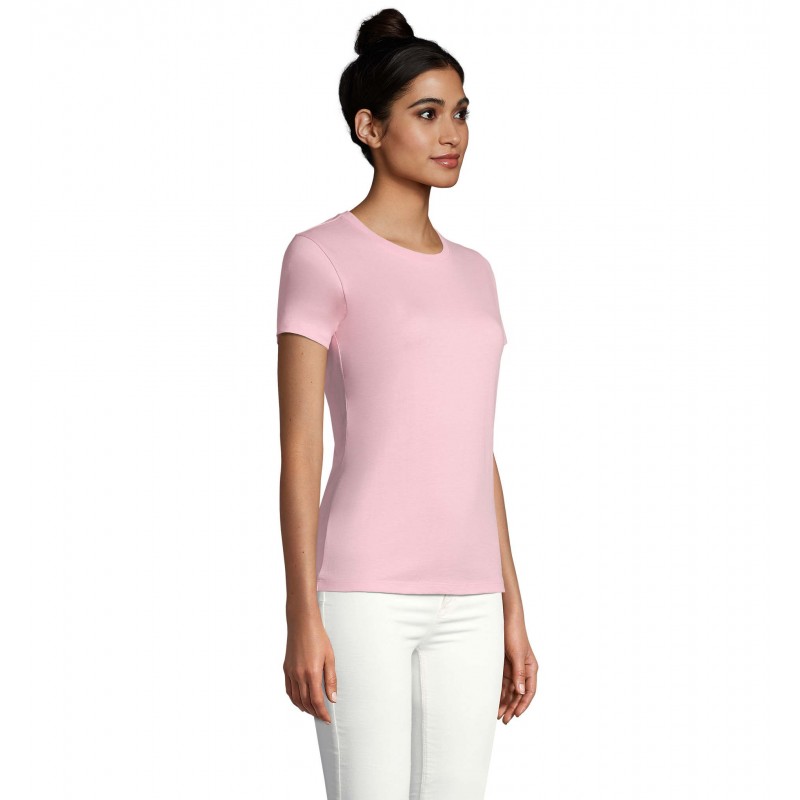 Sol's - Tee-shirt femme col rond IMPERIAL WOMEN - Rose Bonbon