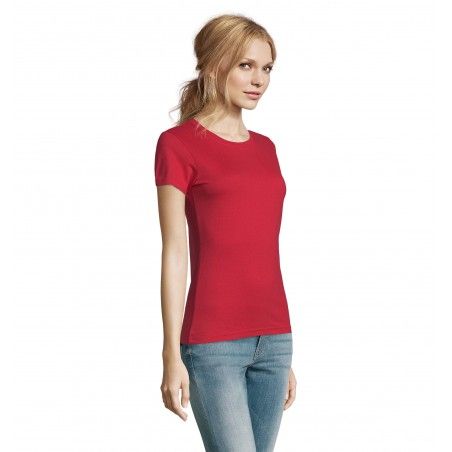 Sol's - Tee-shirt femme col rond IMPERIAL WOMEN - Rouge