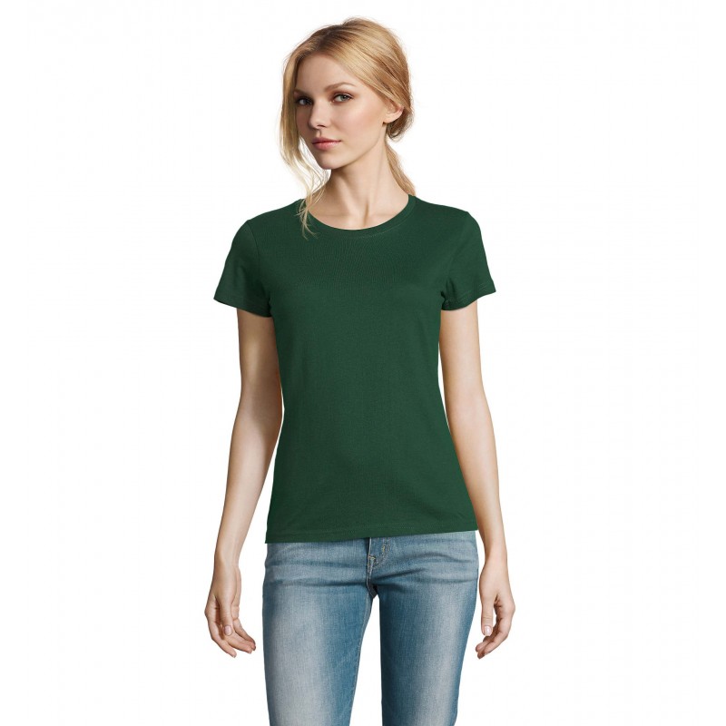 Sol's - Tee-shirt femme col rond IMPERIAL WOMEN - Vert Bouteille