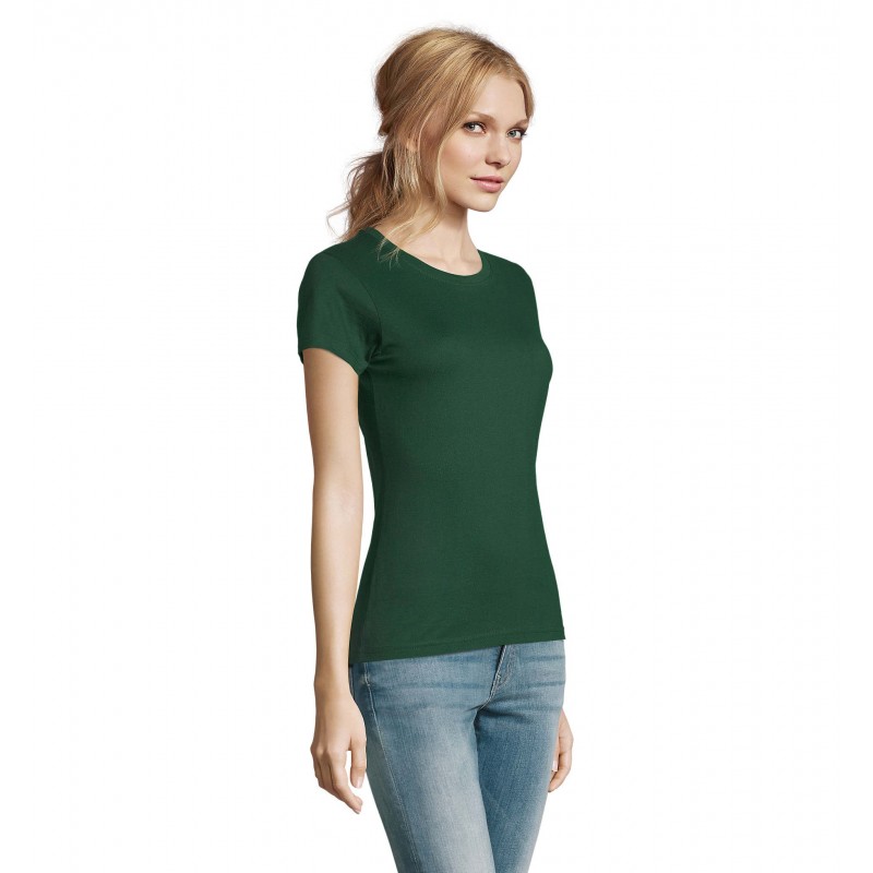 Sol's - Tee-shirt femme col rond IMPERIAL WOMEN - Vert Bouteille