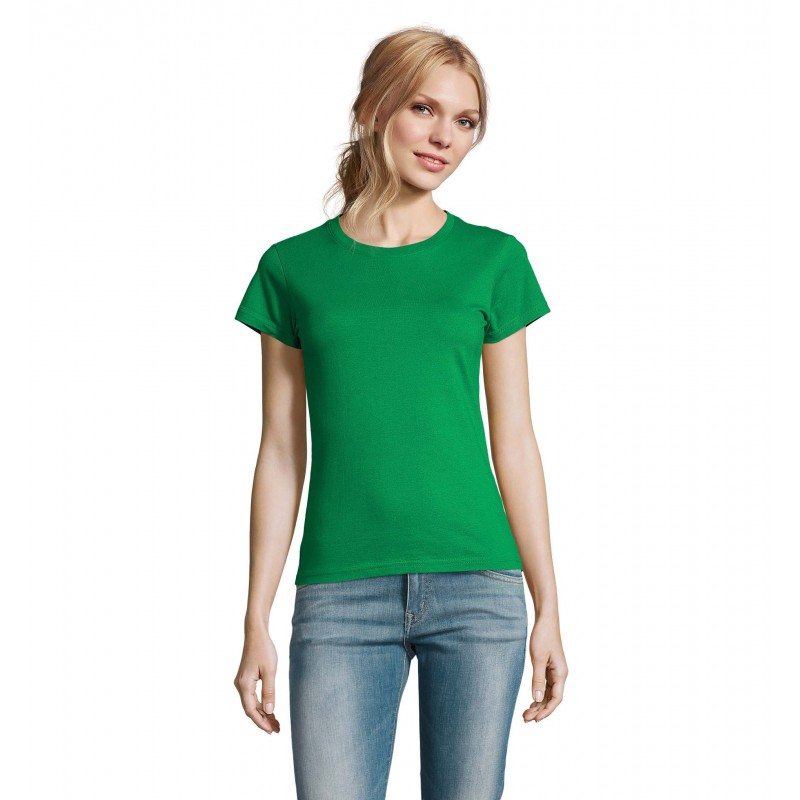 Sol's - Tee-shirt femme col rond IMPERIAL WOMEN - Vert Prairie