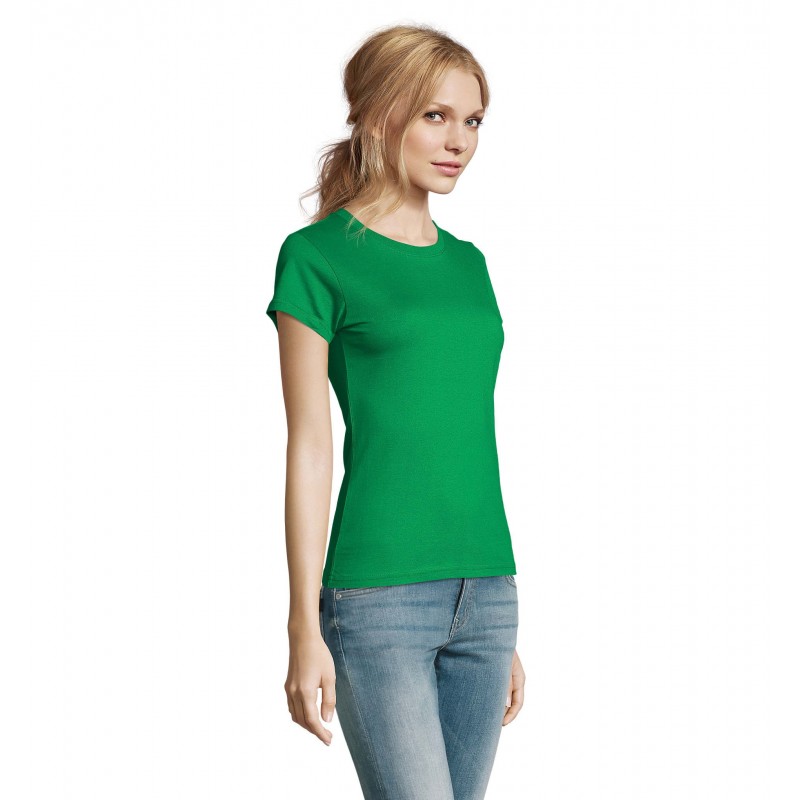 Sol's - Tee-shirt femme col rond IMPERIAL WOMEN - Vert Prairie