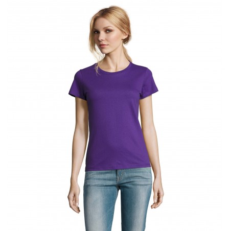 Sol's - Tee-shirt femme col rond IMPERIAL WOMEN - Violet Foncé