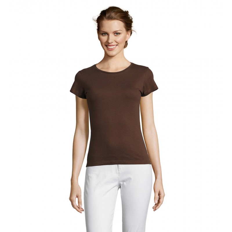 Sol's - Tee-shirt femme MISS - Chocolat