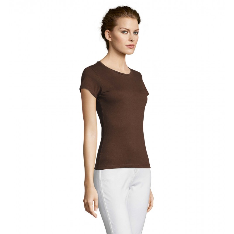 Sol's - Tee-shirt femme MISS - Chocolat