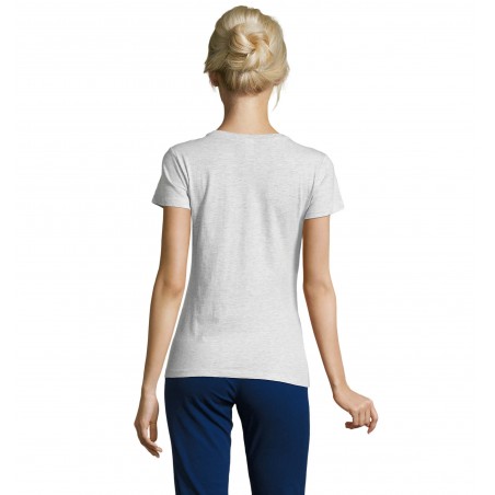Sol's - Tee-shirt femme col rond REGENT WOMEN - Blanc Chiné