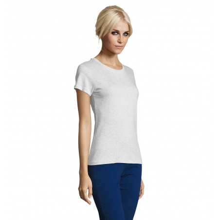 Sol's - Tee-shirt femme col rond REGENT WOMEN - Blanc Chiné