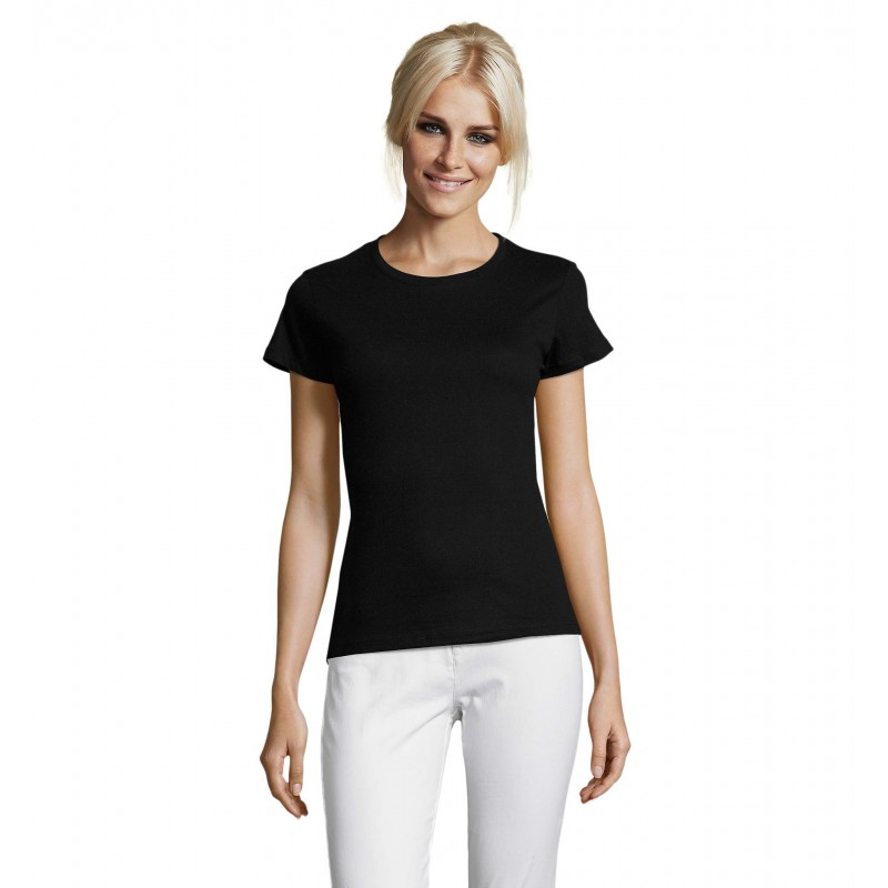 Sol's - Tee-shirt femme col rond REGENT WOMEN - Noir Profond