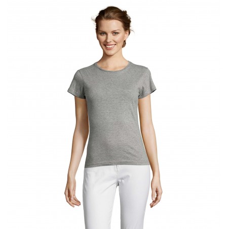 Sol's - Tee-shirt femme MISS - Gris Chiné