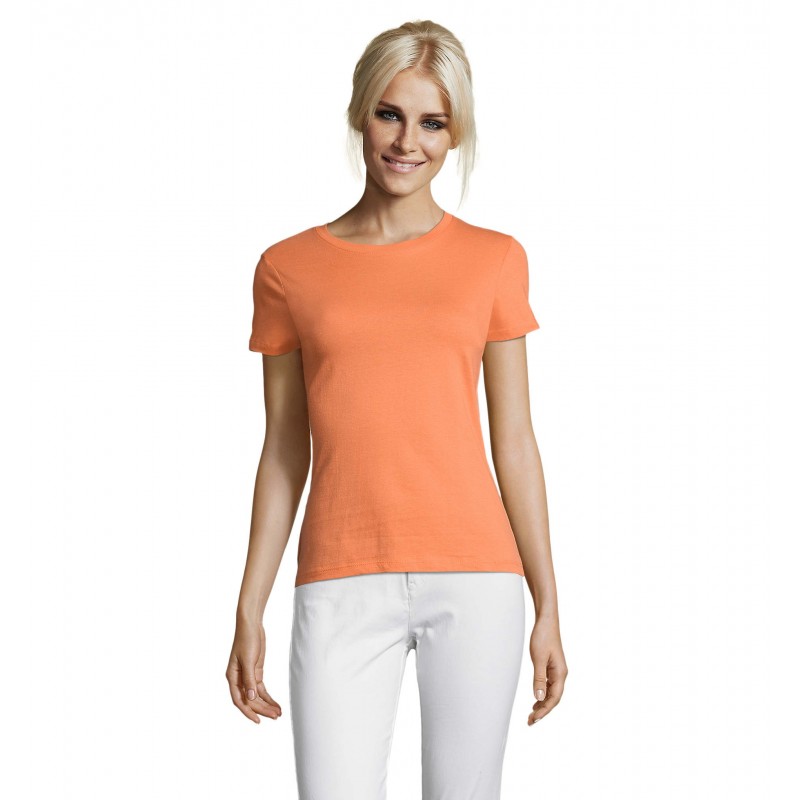 Sol's - Tee-shirt femme col rond REGENT WOMEN - Abricot