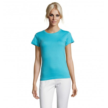 Sol's - Tee-shirt femme col rond REGENT WOMEN - Bleu Atoll