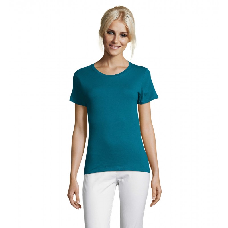 Sol's - Tee-shirt femme col rond REGENT WOMEN - Bleu Canard