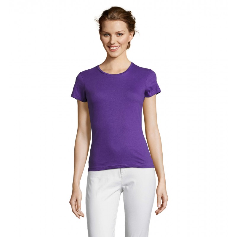 Sol's - Tee-shirt femme MISS - Violet Foncé