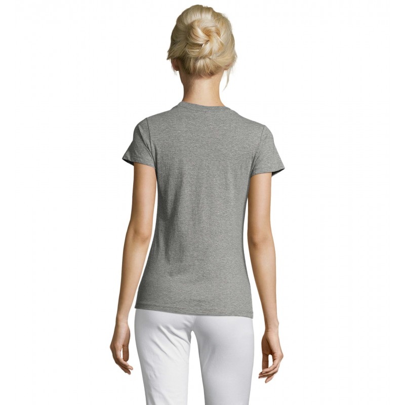 Sol's - Tee-shirt femme col rond REGENT WOMEN - Gris Chiné