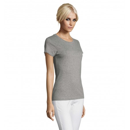 Sol's - Tee-shirt femme col rond REGENT WOMEN - Gris Chiné