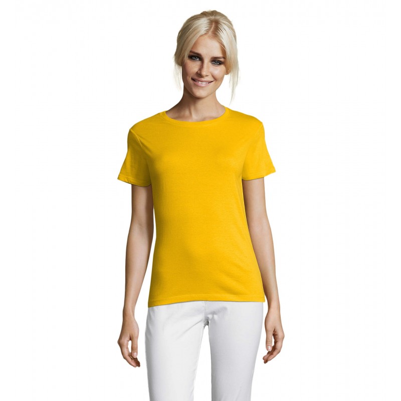 Sol's - Tee-shirt femme col rond REGENT WOMEN - Jaune