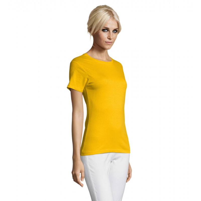 Sol's - Tee-shirt femme col rond REGENT WOMEN - Jaune