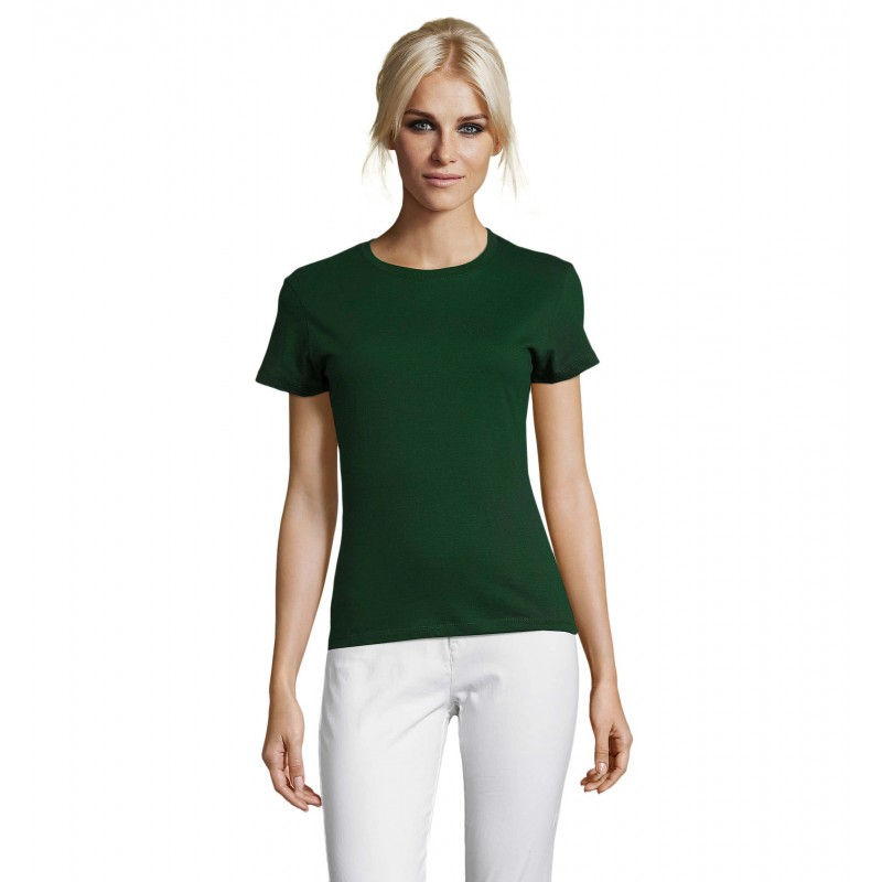 Sol's - Tee-shirt femme col rond REGENT WOMEN - Vert Bouteille