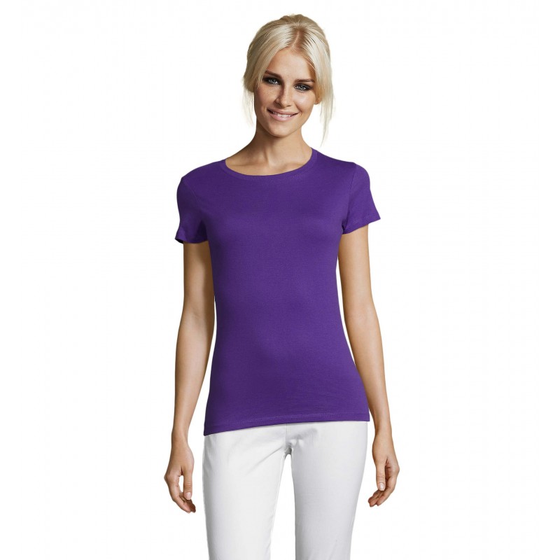 Sol's - Tee-shirt femme col rond REGENT WOMEN - Violet Foncé