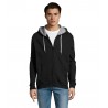 Sol's - Veste zippée homme bicolore à capuche doublée contrastée SOUL MEN - Noir