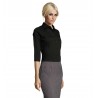 Sol's - Chemise femme stretch manches 3/4 EFFECT - Noir