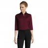 Sol's - Chemise femme stretch manches 3/4 EFFECT - Bordeaux Moyen