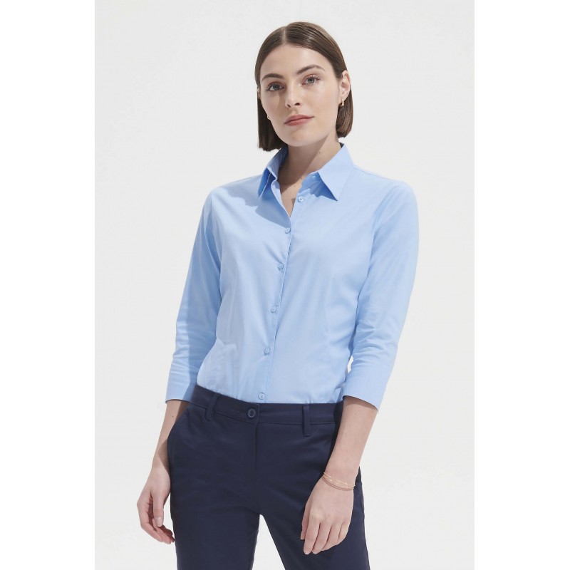 Sol's - Chemise femme stretch manches 3/4 EFFECT